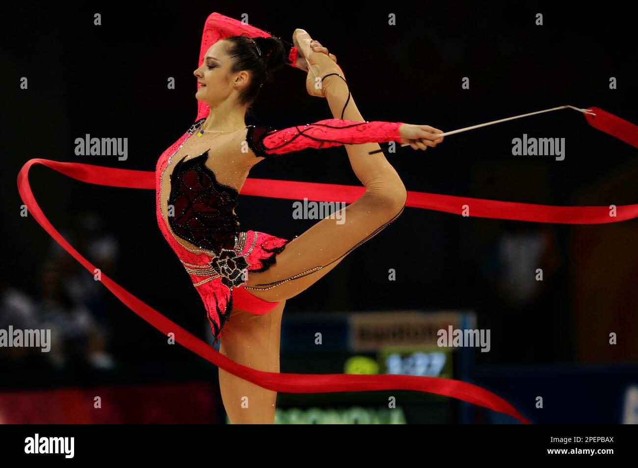 Russia S Irina Tchachina Performs With Ribbon During The Final Of The