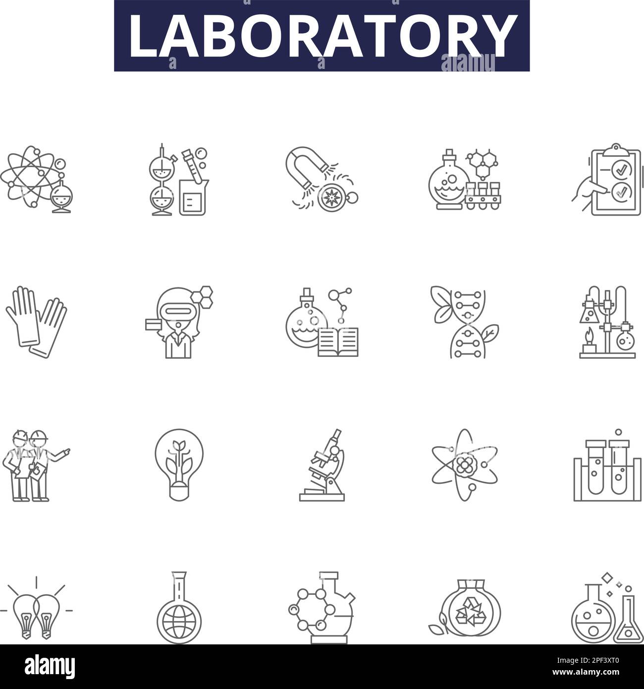 Laboratory Line Vector Icons And Signs Experiment Test Research