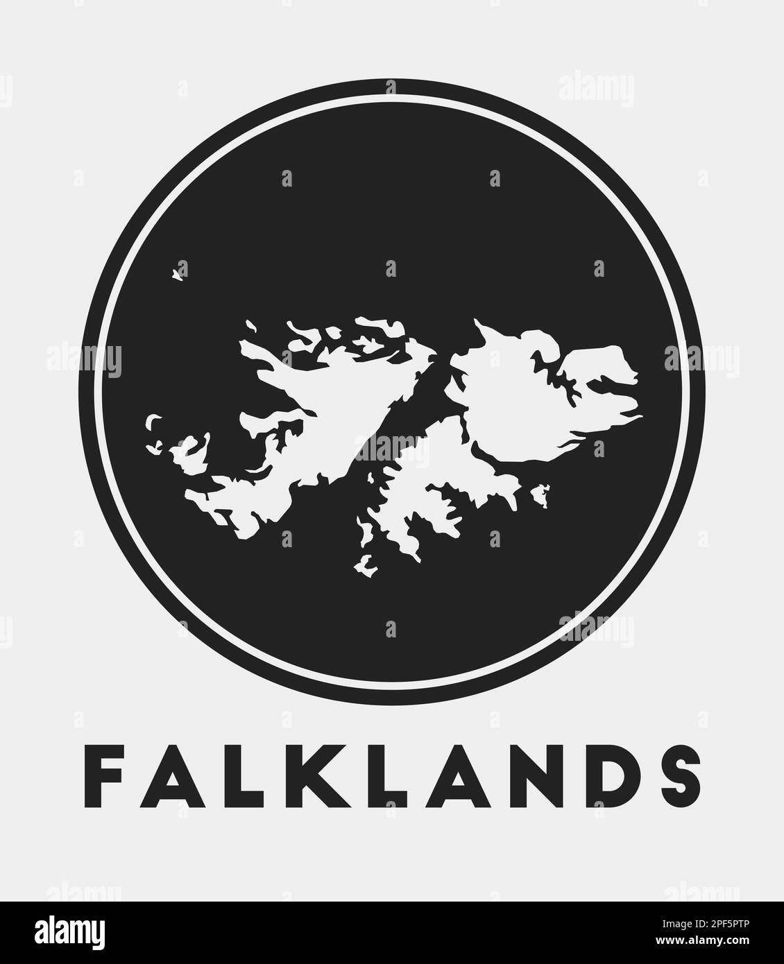 Falklands Icon Round Logo With Country Map And Title Stylish