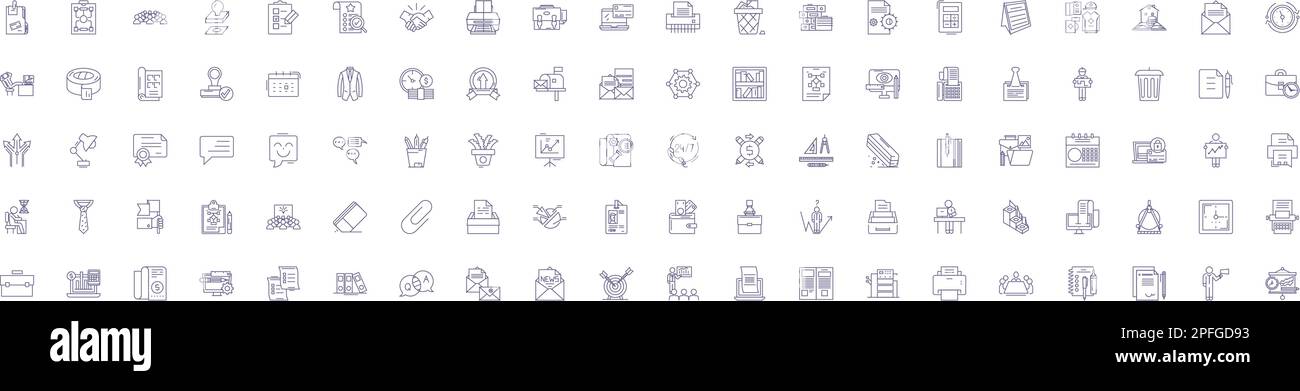 Productivity Management Line Icons Signs Set Design Collection Of