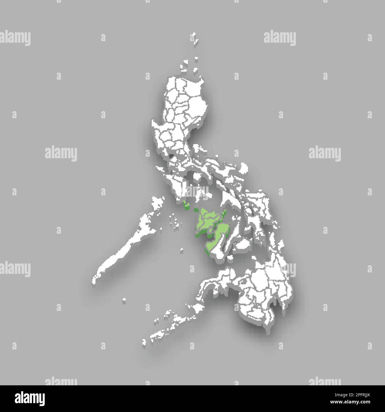 Western Visayas Region Location Within Philippines D Isometric Map