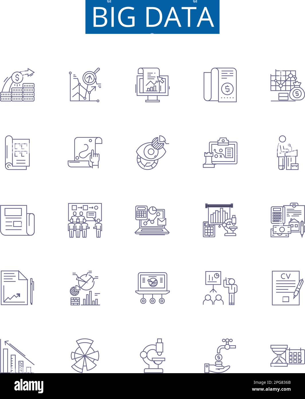 Big Data Line Icons Signs Set Design Collection Of Analytics Storage