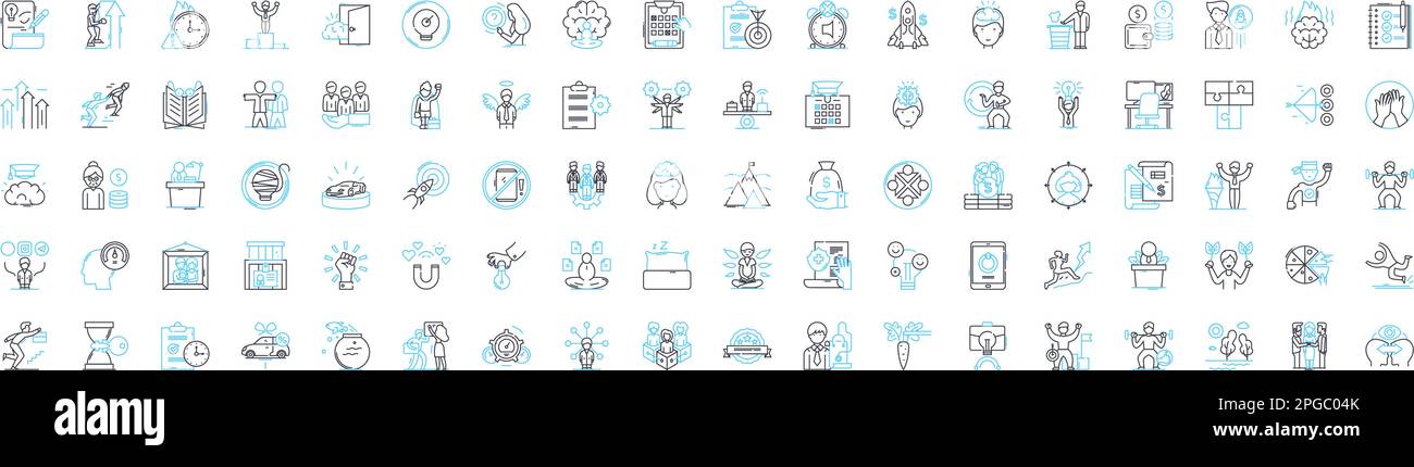 Brainstorming Vector Line Icons Set Ideating Brainstorming