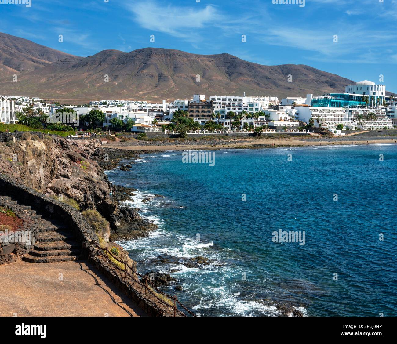 Playa De Las Coloradas Lanzarote Kanaren Spanien Stock Photo Alamy