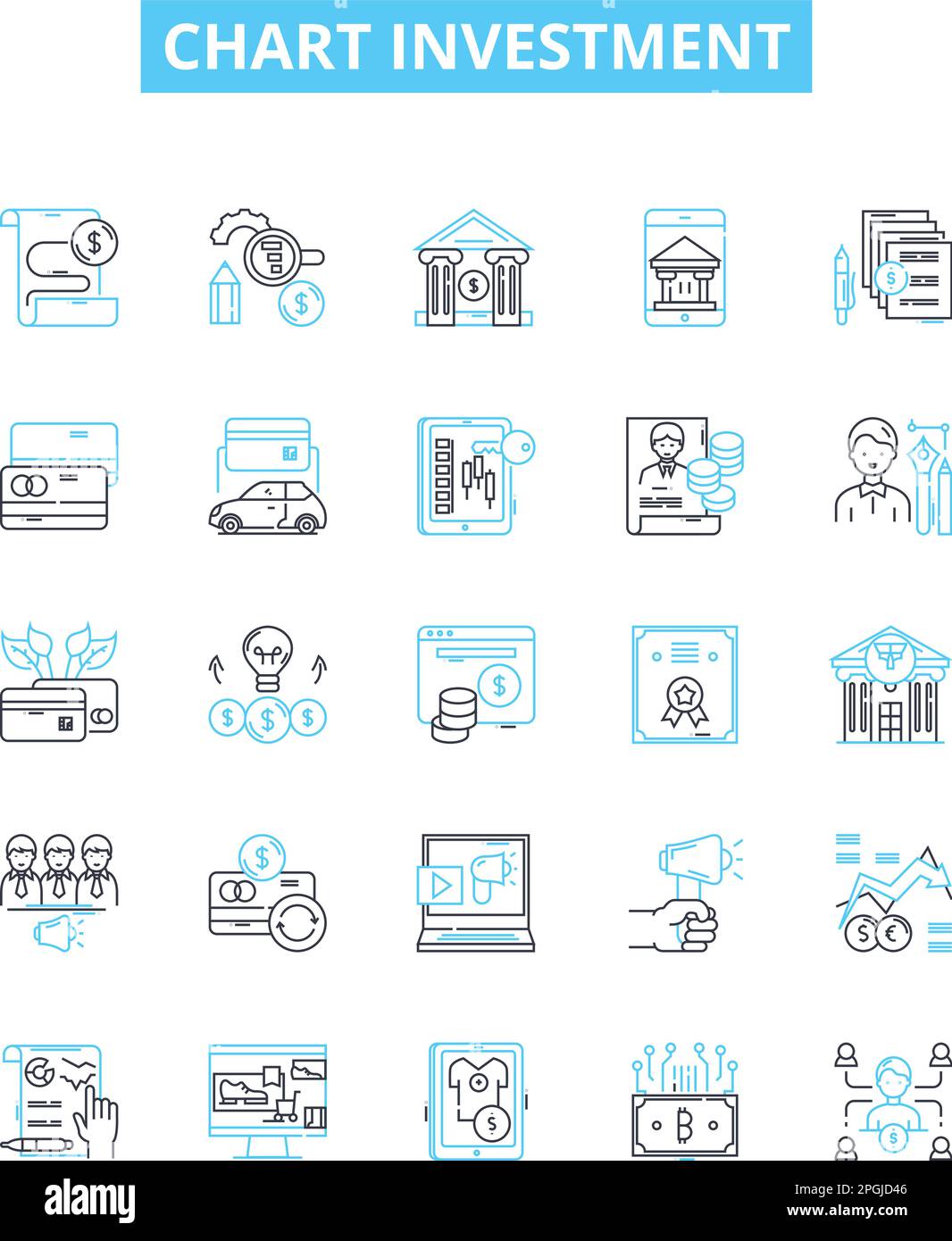 Chart Investment Vector Line Icons Set Investment Chart Stock