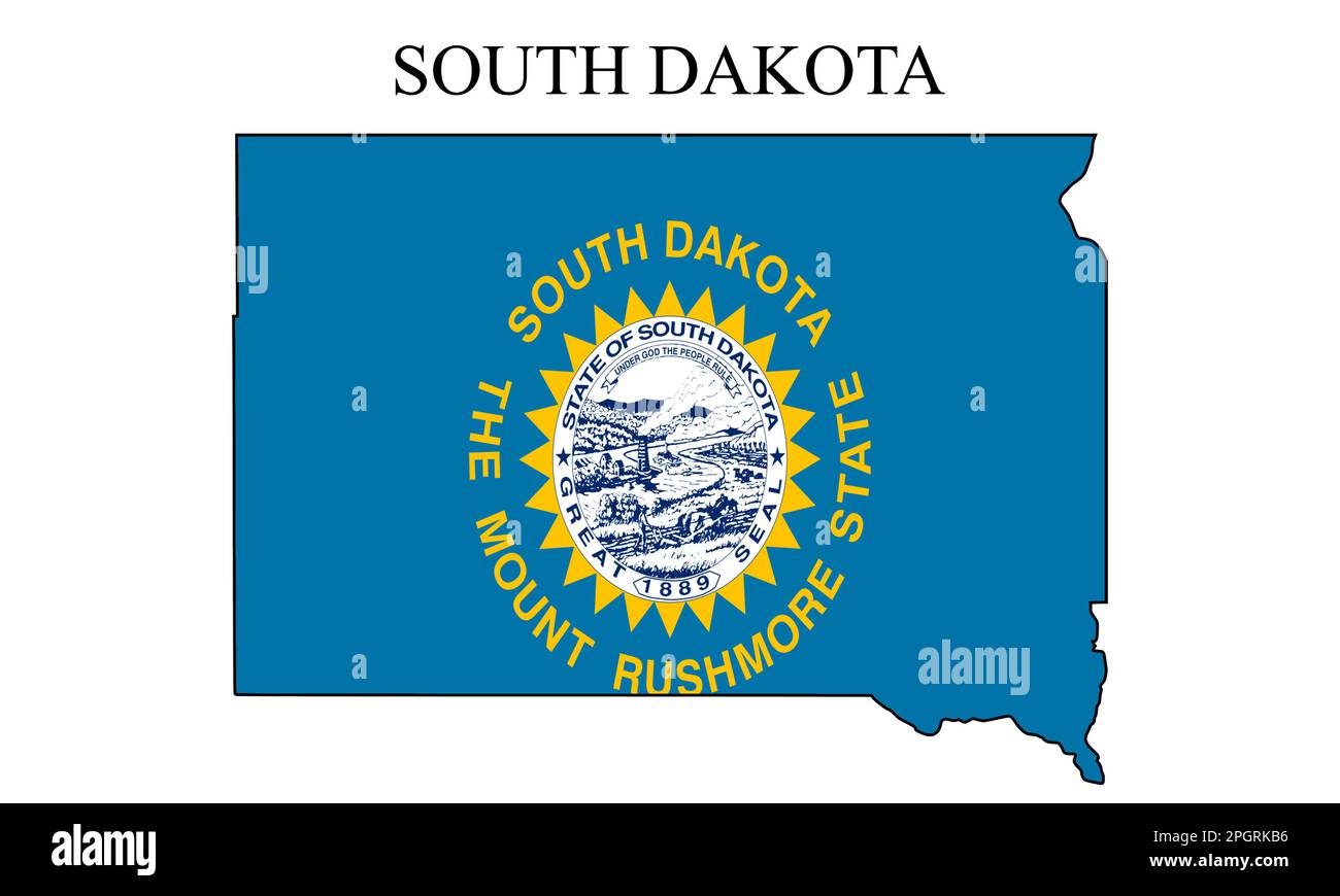 South Dakota Map Vector Illustration Global Economy State In America