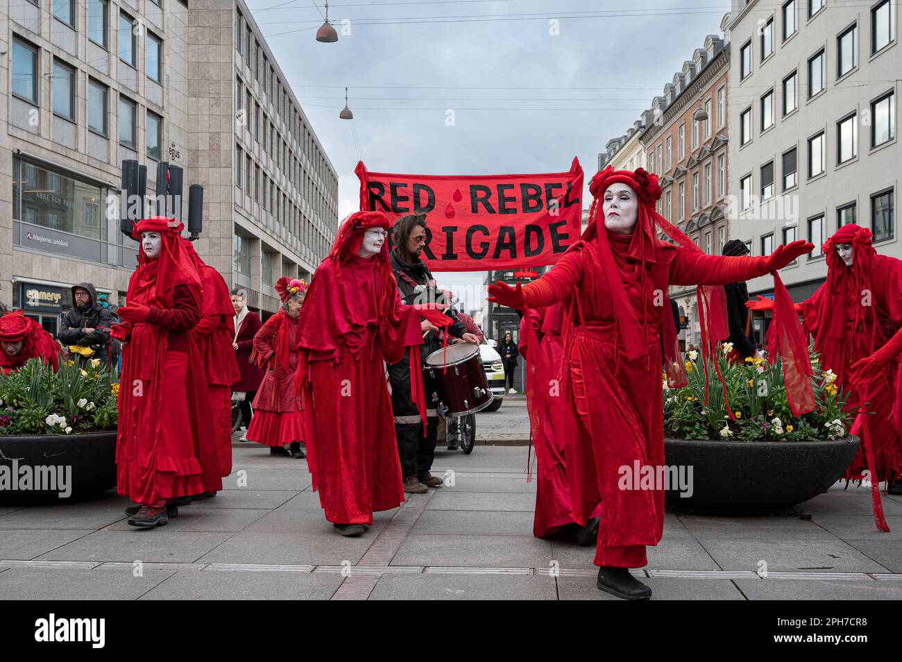 Red Rebel Brigade Perform A Silent Climate Protest At N Rreport Station