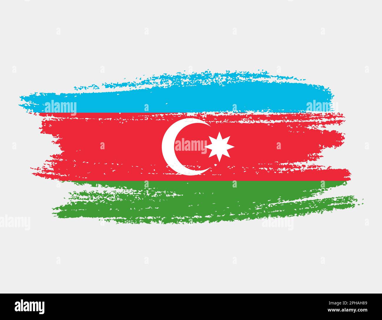 Artistic Grunge Brush Flag Of Azerbaijan Isolated On White Background