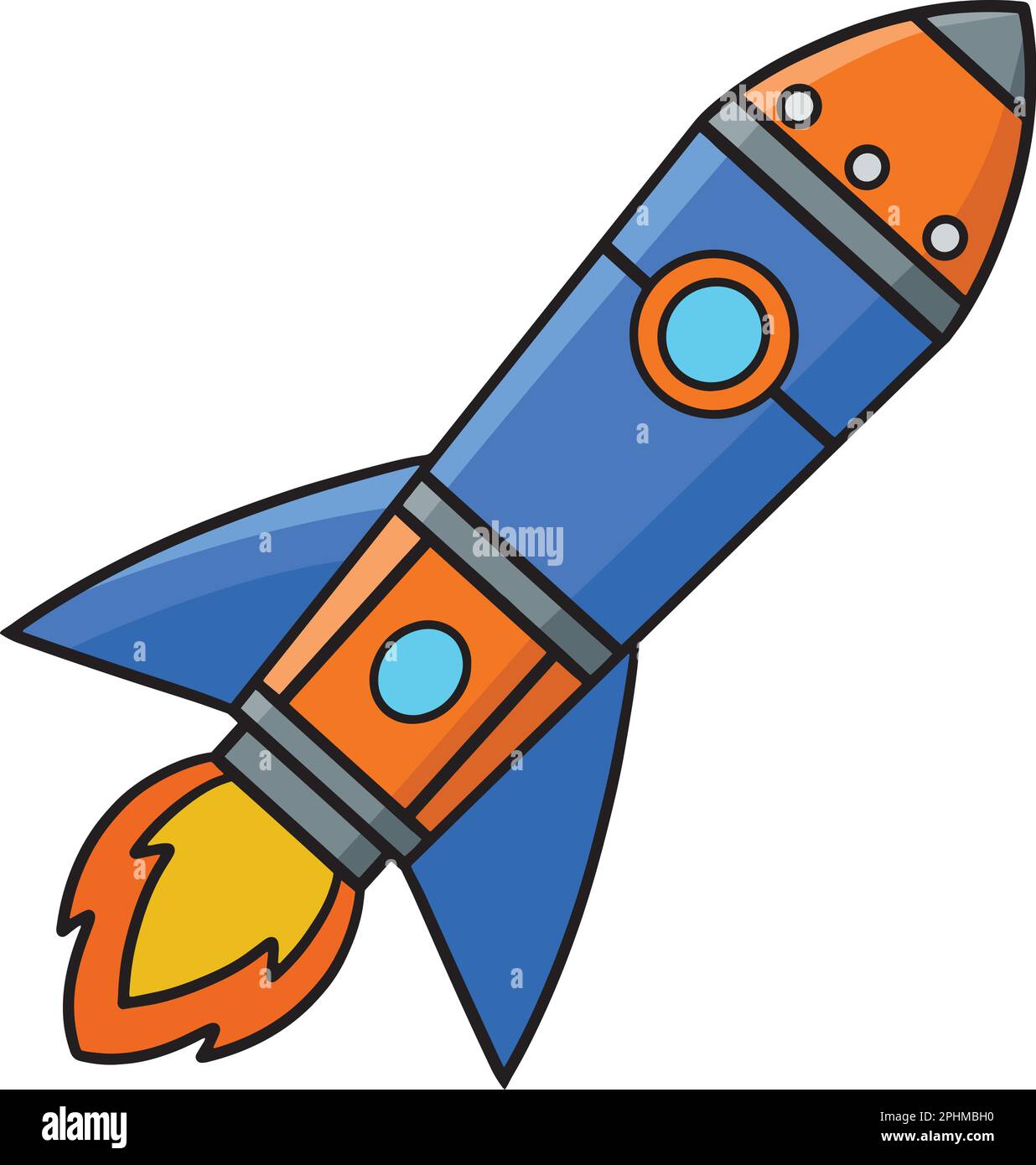 Rocket Ship Cartoon Colored Clipart Illustration Stock Vector Image