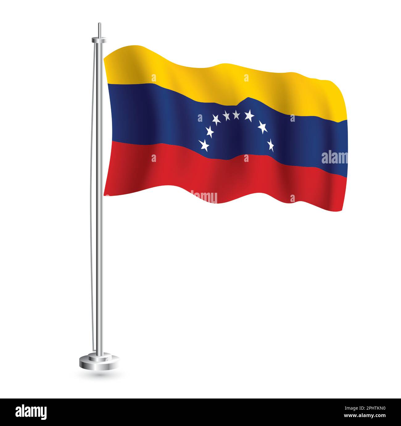 Venezuelan Flag Isolated Realistic Wave Flag Of Venezuela Country On