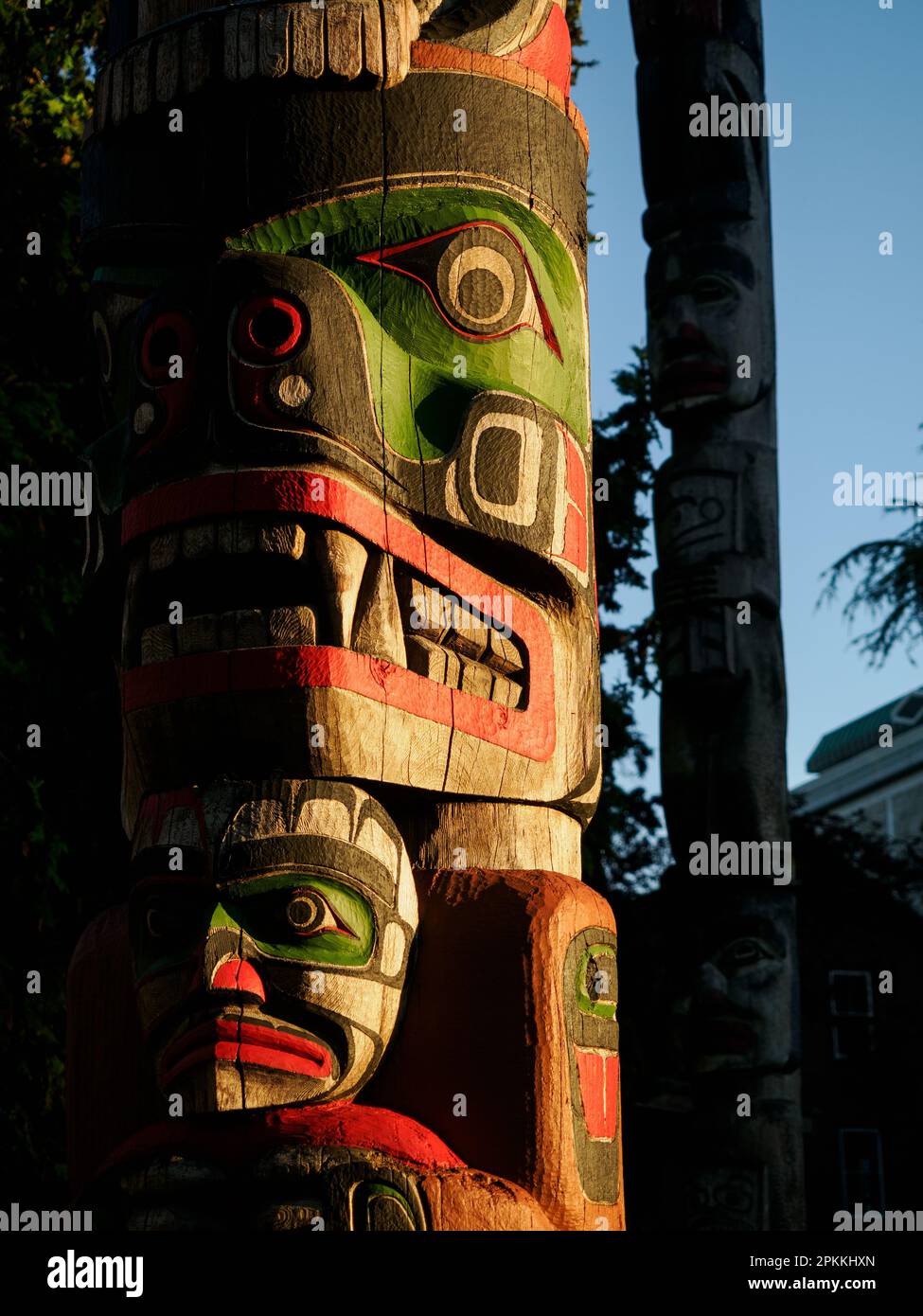 First Nations Totem Poles Thunderbird Park Vancouver Island Next To