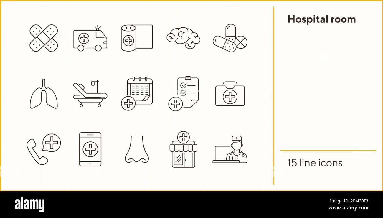 Hospital Room Icons Stock Vector Image Art Alamy