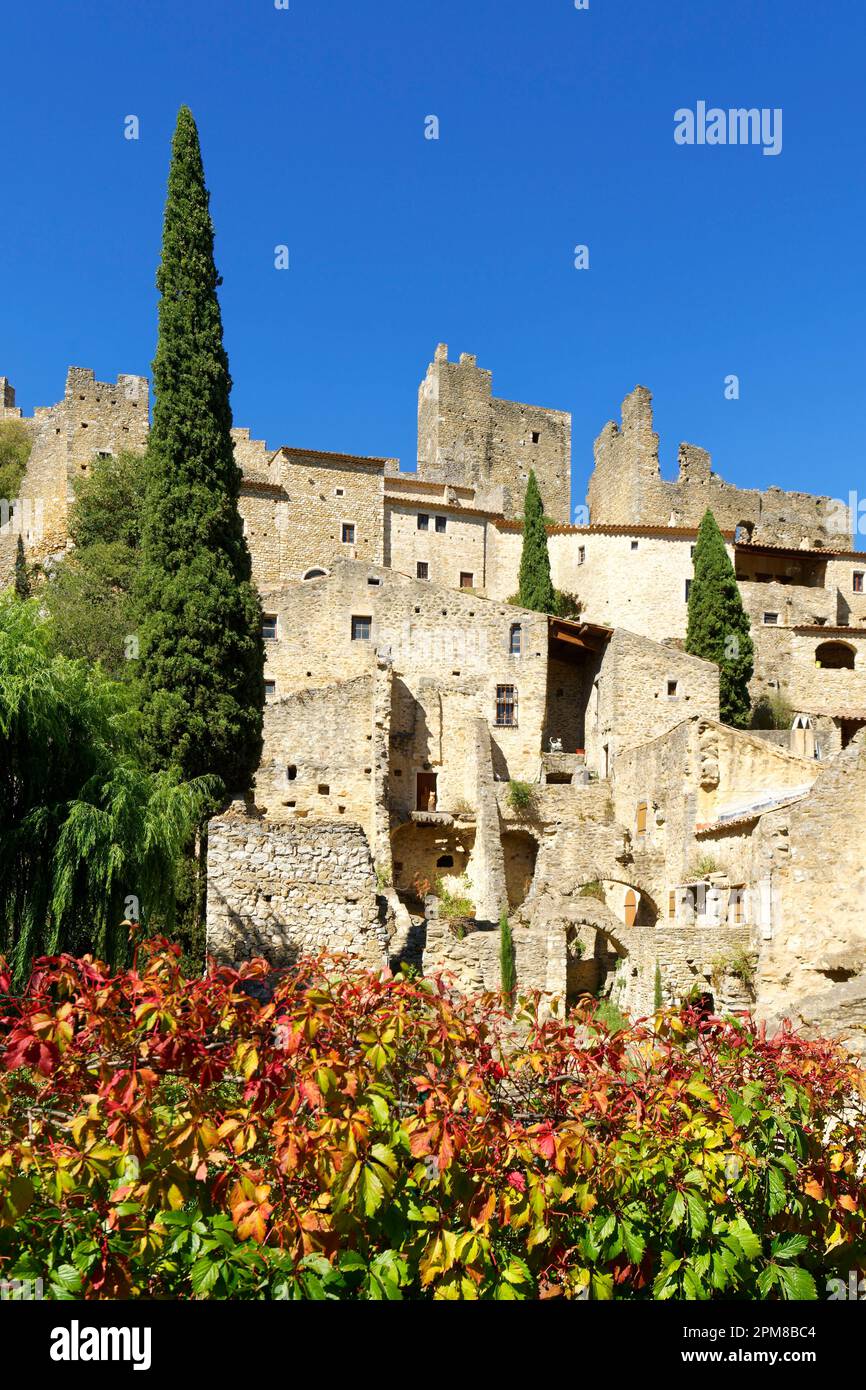 France Ardeche Village Of Saint Montan The Ruins Of The Feudal