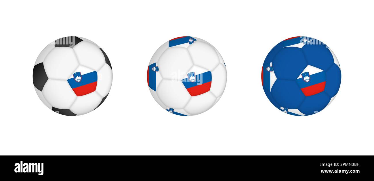 Collection Football Ball With The Slovenia Flag Soccer Equipment