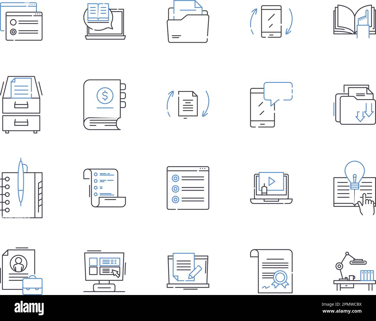 Knowledge Management Outline Icons Collection Knowledge Management