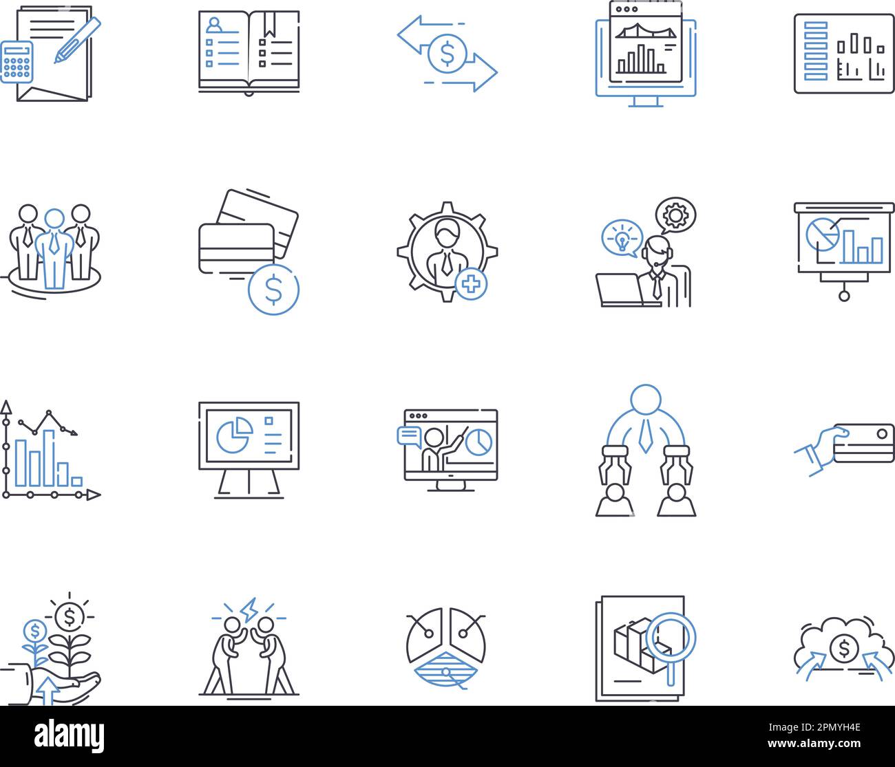 Risk Management Outline Icons Collection Management Risk Strategy