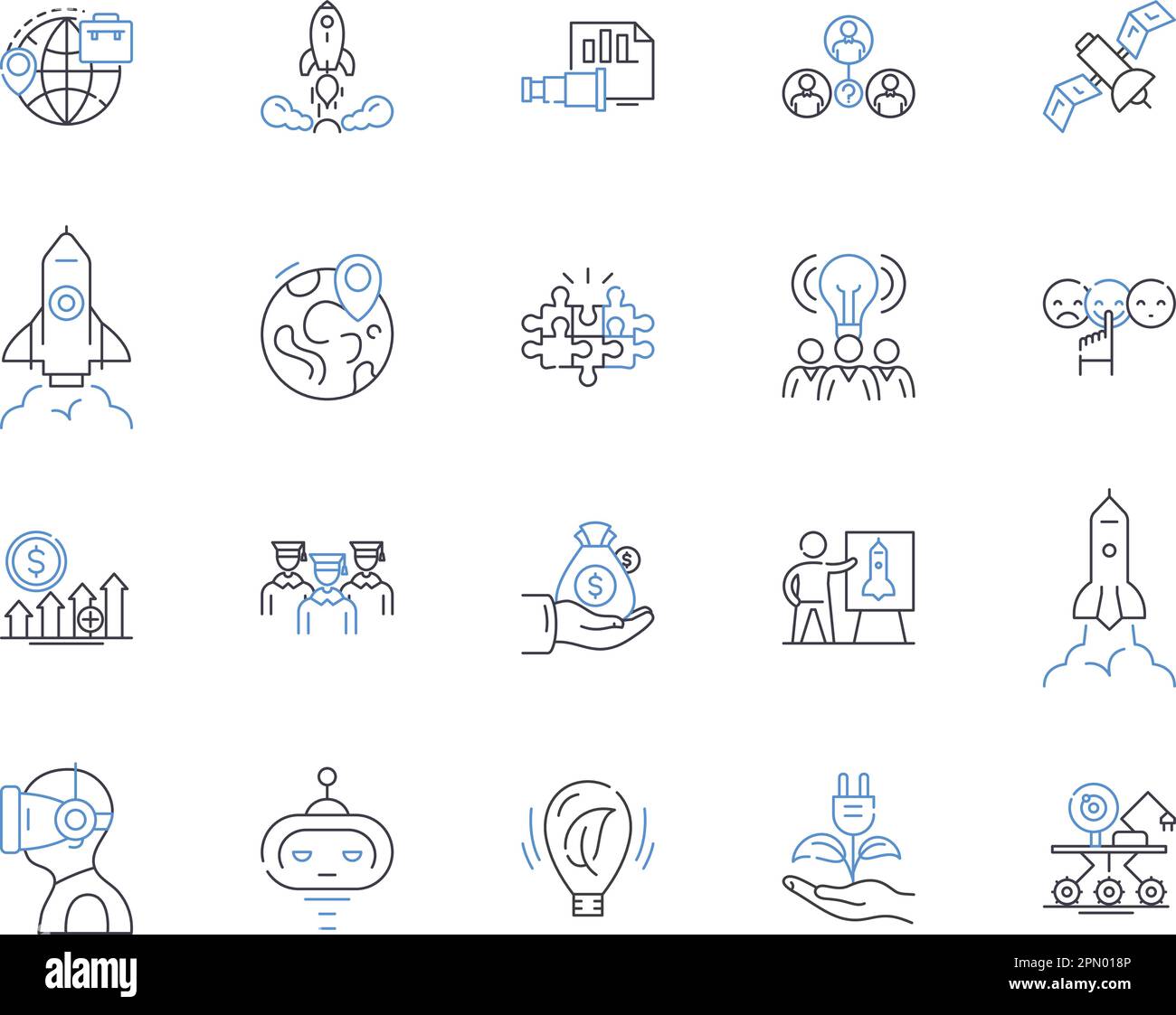 Innovation Technology Outline Icons Collection Innovative Technology