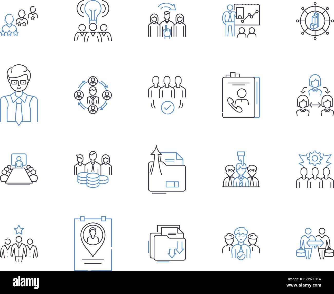 Management Workflow Outline Icons Collection Management Workflow