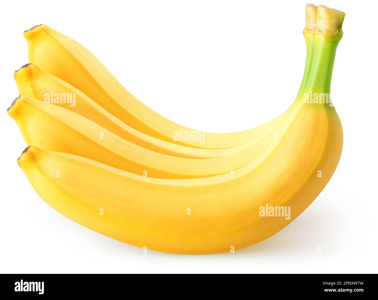 Isolated Bananas Four Ripe Banana Fruit Isolated On White Background