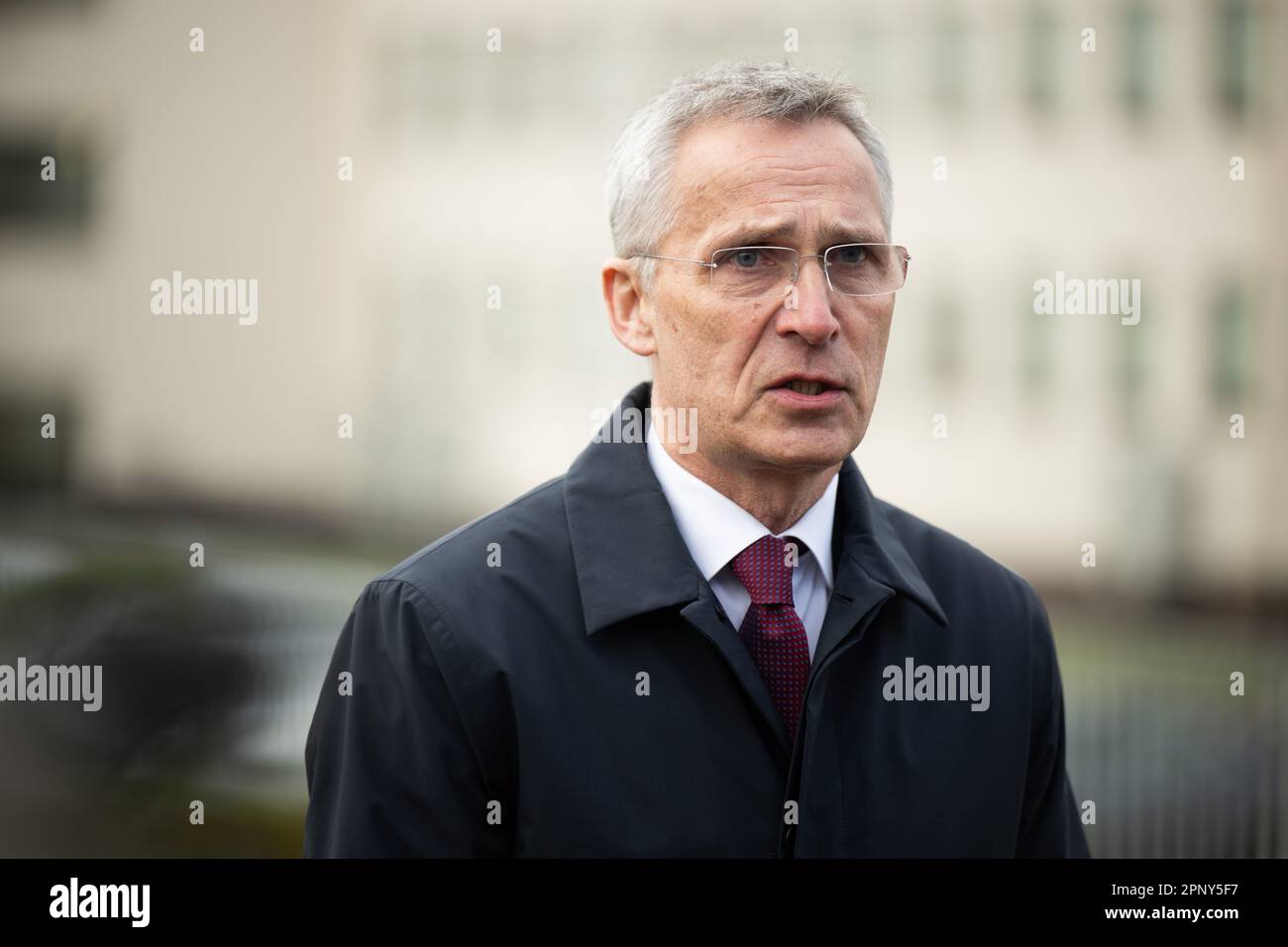 Ramstein Miesenbach Germany St Apr Jens Stoltenberg Nato