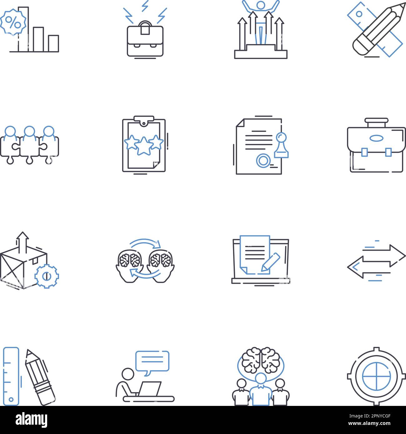 Market Research Line Icons Collection Survey Data Analysis Insights