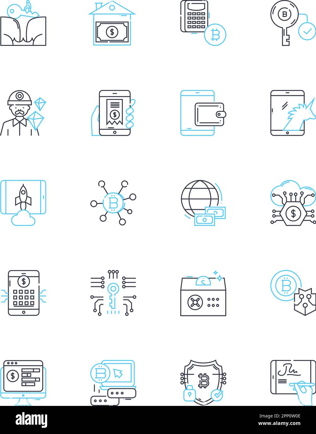 Investment Strategies Linear Icons Set Diversification Risk