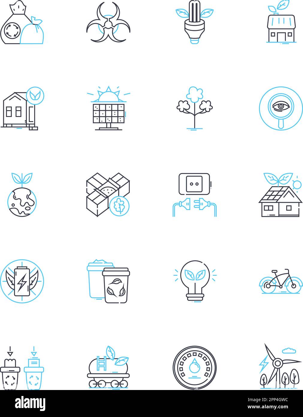 Conservation Intelligence Linear Icons Set Sustainability Environment