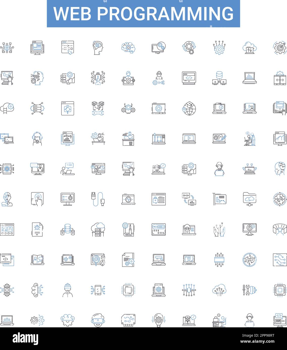 Web Programming Outline Icons Collection Web Programming HTML CSS