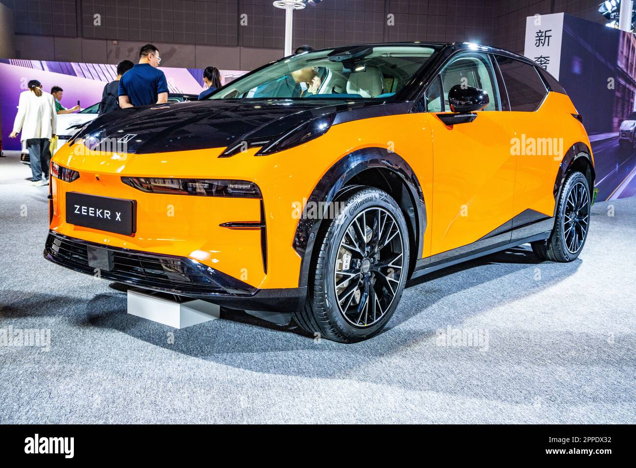 A Zeekr X Electric Car From The Geely Group On Display At The