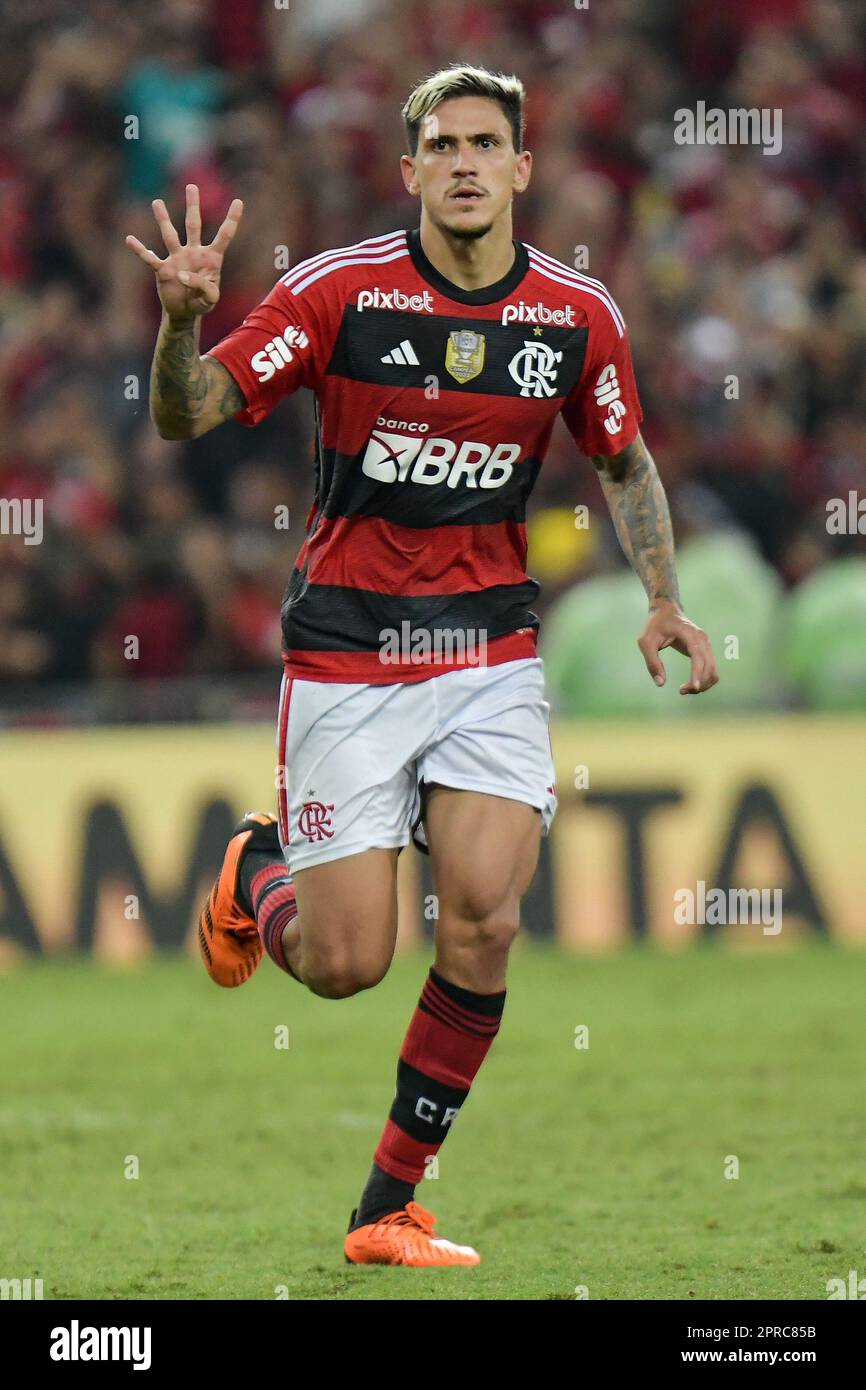 Rio De Janeiro Brazil Th Apr Pedro Of Flamengo Celebrates