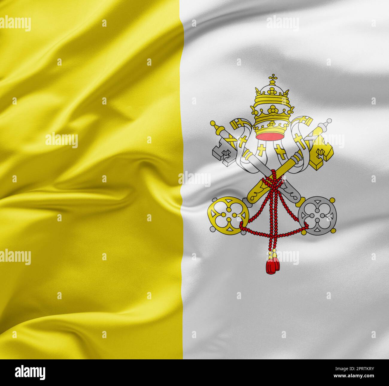 Waving National Flag Of Vatican City Stock Photo Alamy