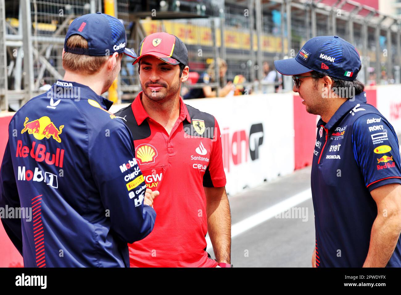 Baku Azerbaijan 30th Apr 2023 L To R Max Verstappen NLD Red