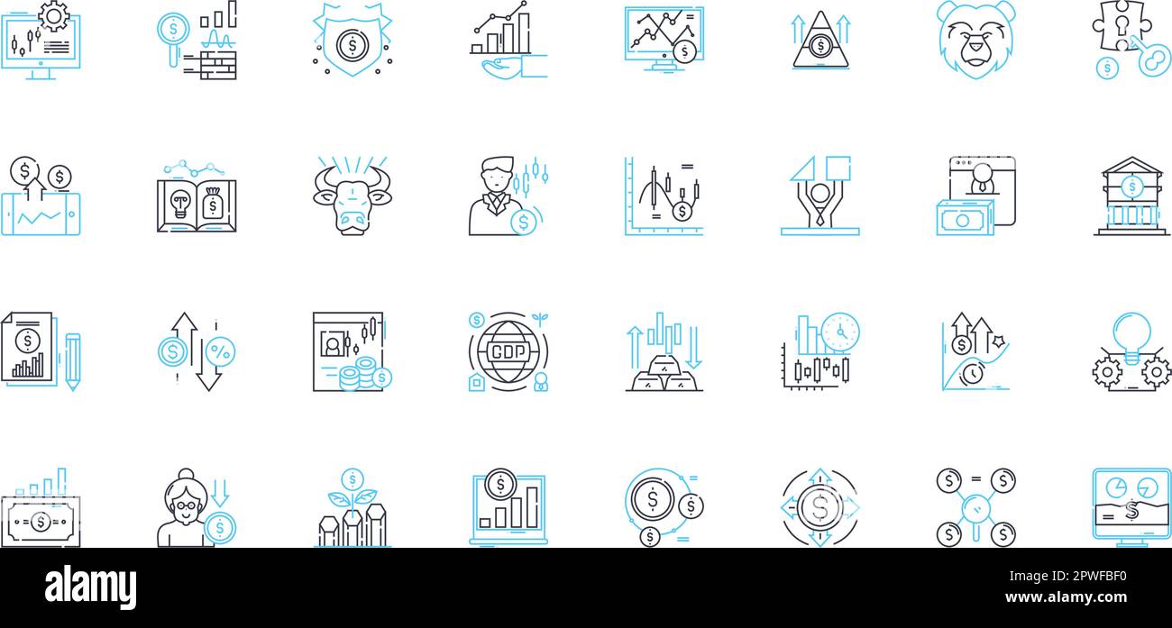 Business Intelligence Linear Icons Set Analytics Data Performance