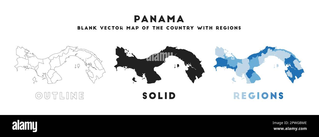 Panama Map Borders Of Panama For Your Infographic Vector Country