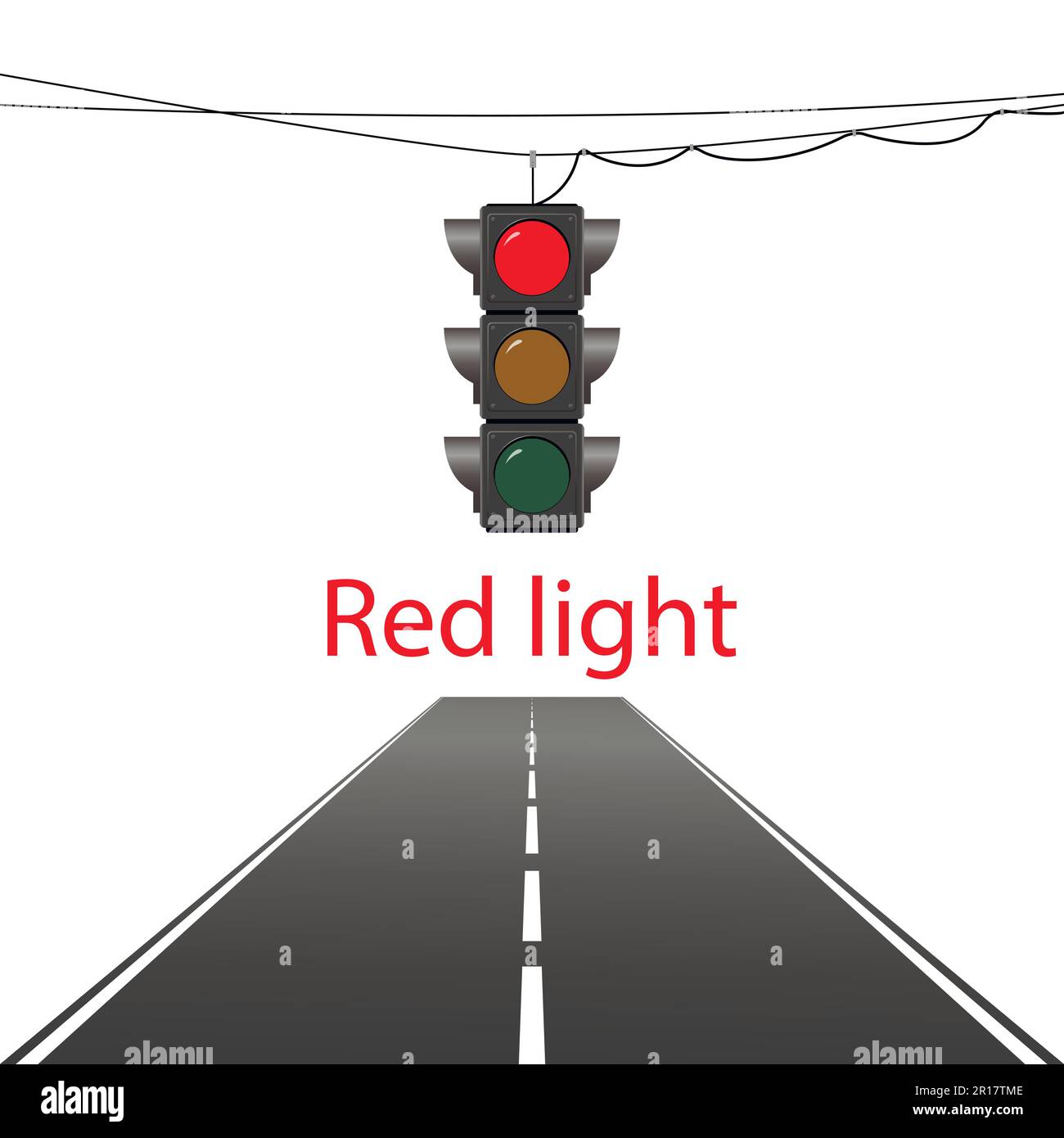 Traffic Regulation Red Traffic Light Vector Illustration Stock Vector