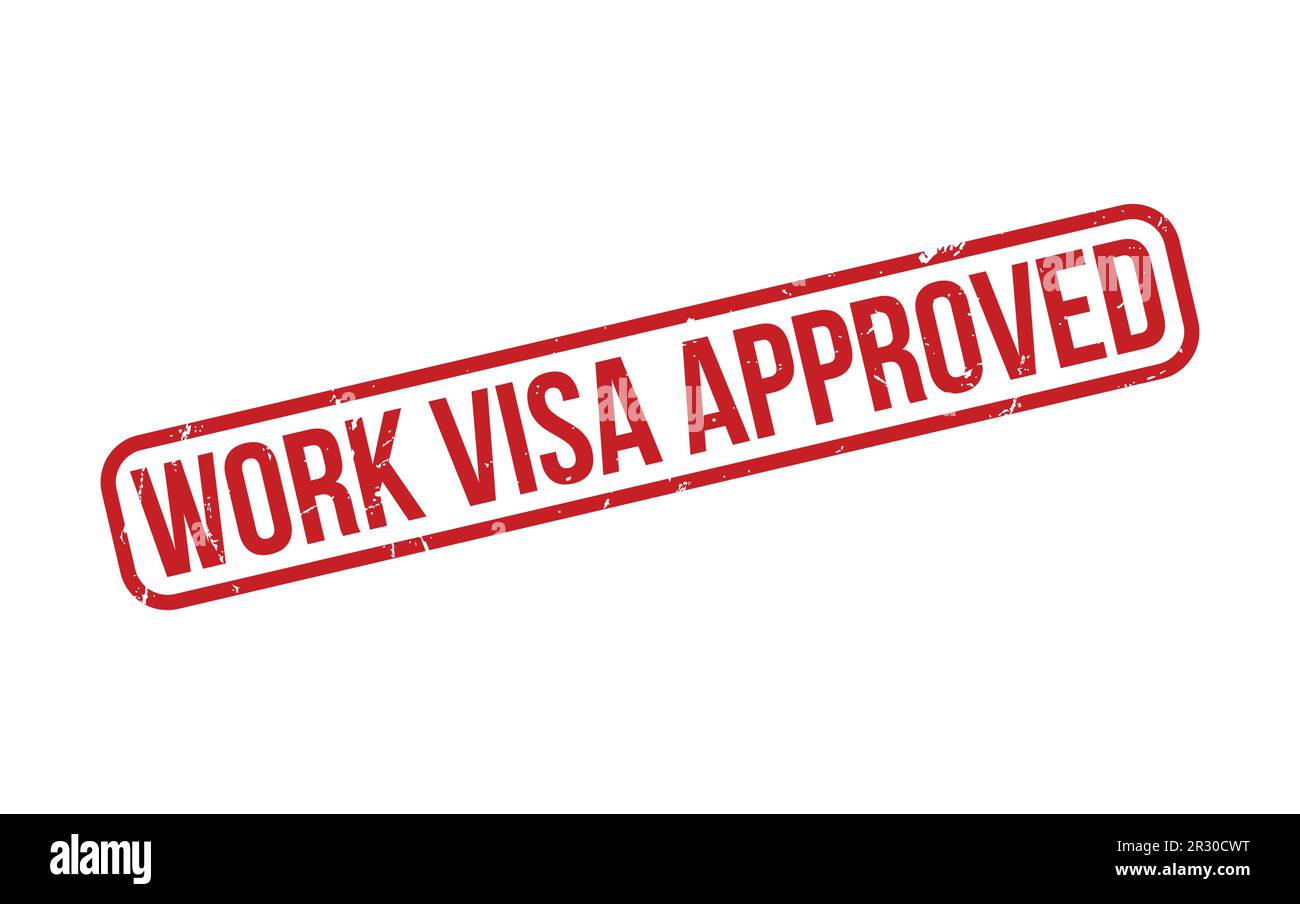 Red Work Visa Approved Rubber Stamp Seal Vector Stock Vector Image