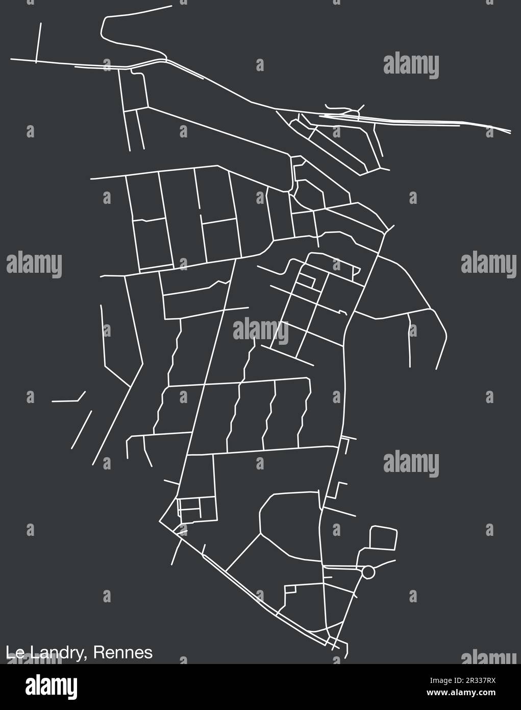 Street Roads Map Of The La Landry Sub Quarter Rennes Stock Vector