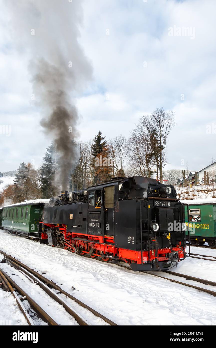 Oberwiesenthal Deutschland Dezember Dampfzug Der