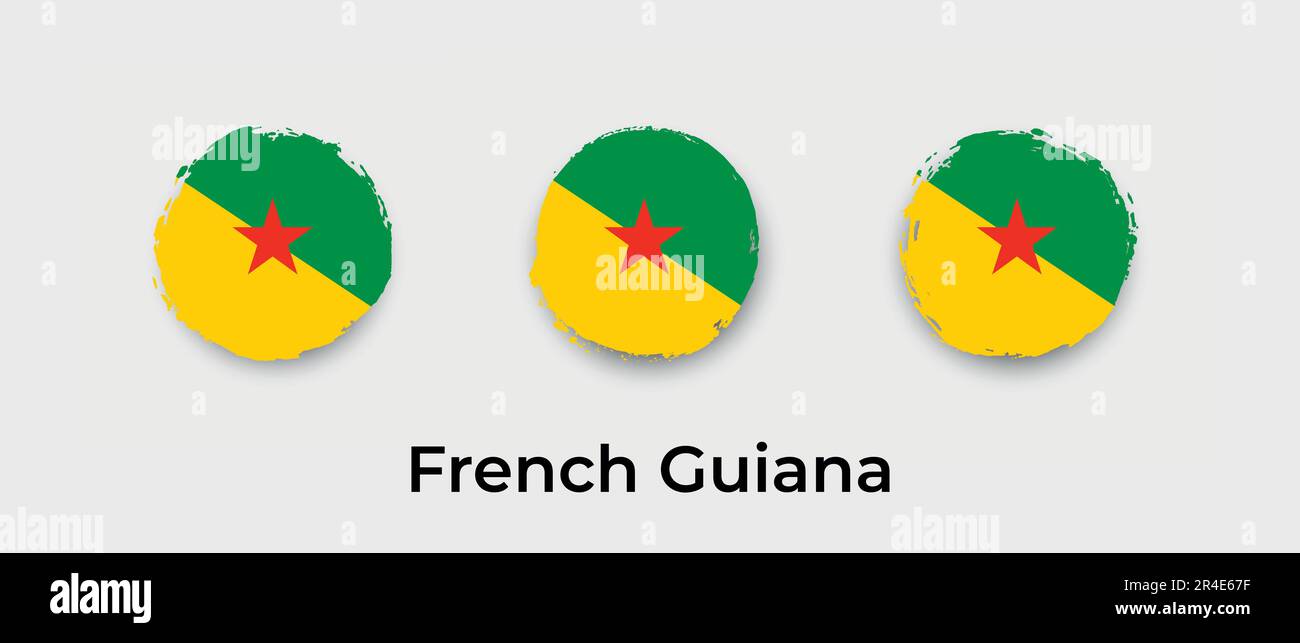 French Guiana Flag Grunge Bubble Vector Icon Illustration Stock Vector