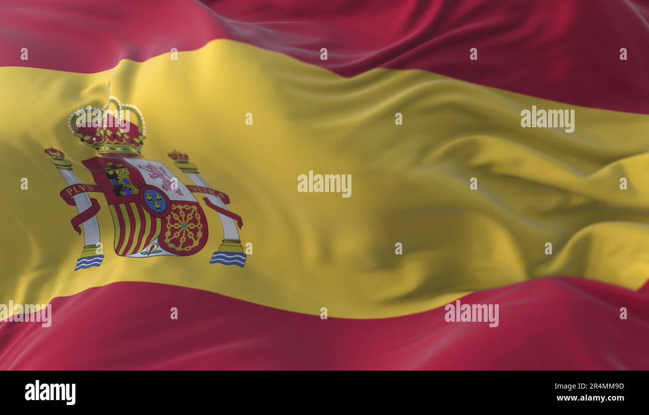 Spain Flag Waving 3d Render Stock Photo Alamy