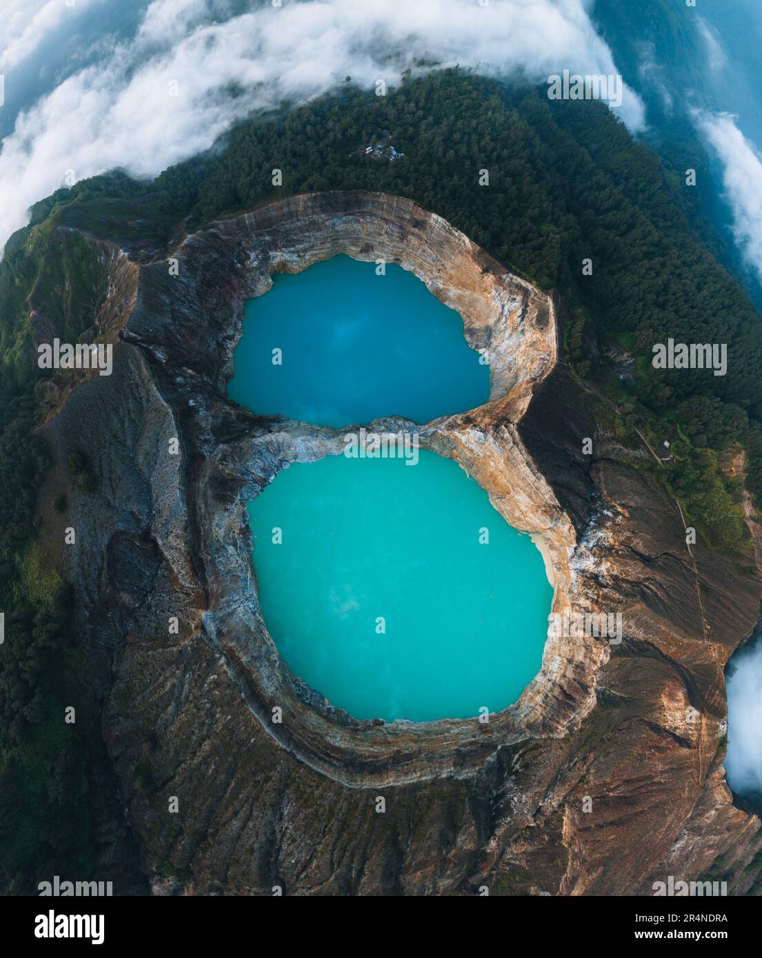 Aerial Drone View Of Danau Volcano Kelimutu In Ende Flores Island