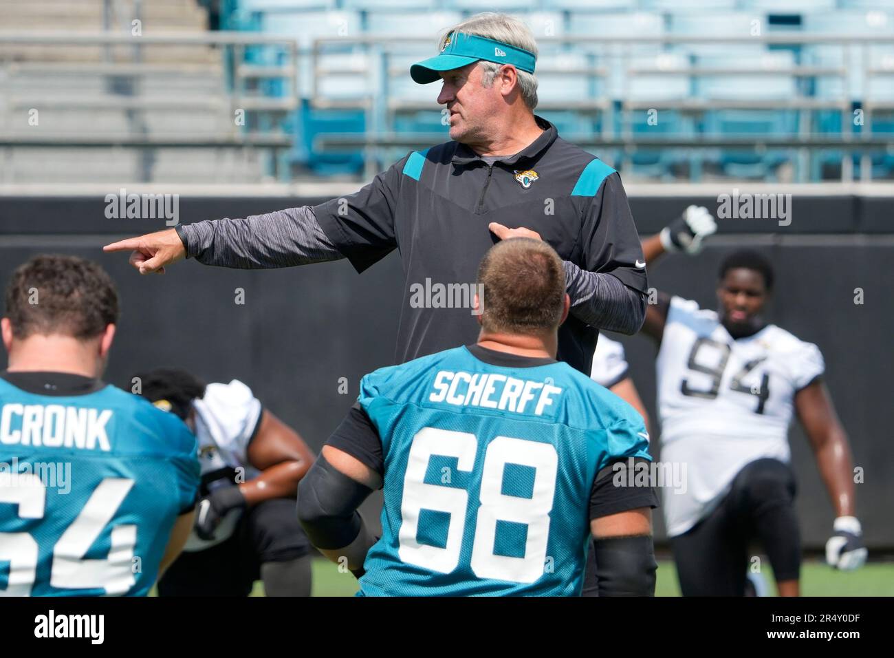 Jacksonville Jaguars Head Coach Doug Pederson Directs An NFL Football