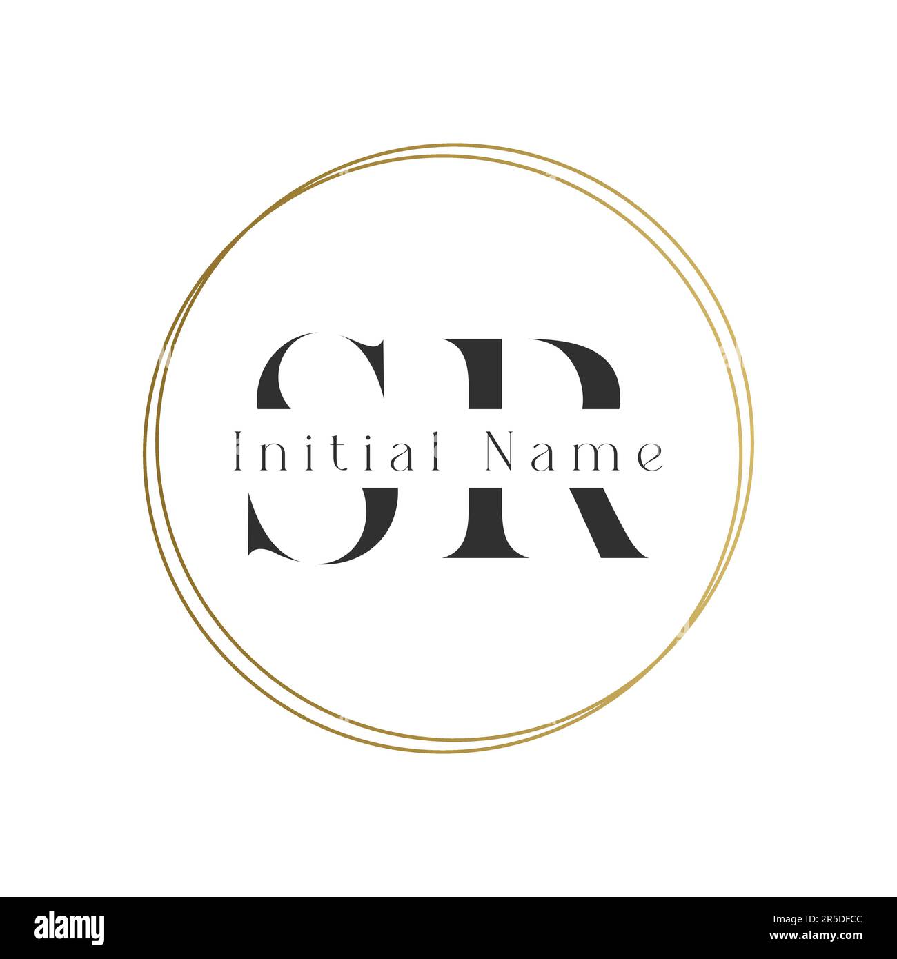 Luxury SR Or RS Initial Monogram Text Letter Logo SR Watermark Stock