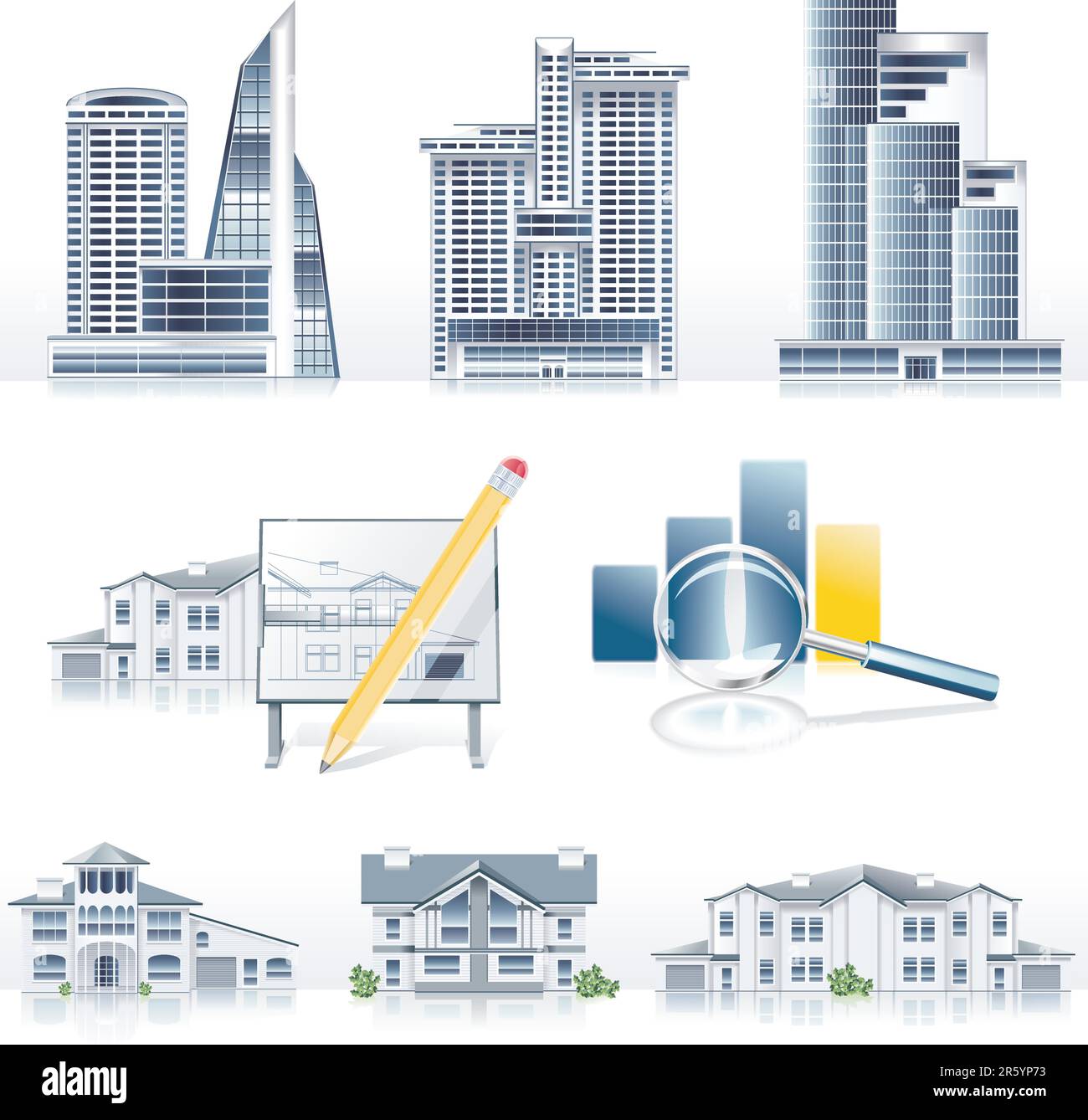 Set Of Architecture Related Icons Stock Vector Image Art Alamy