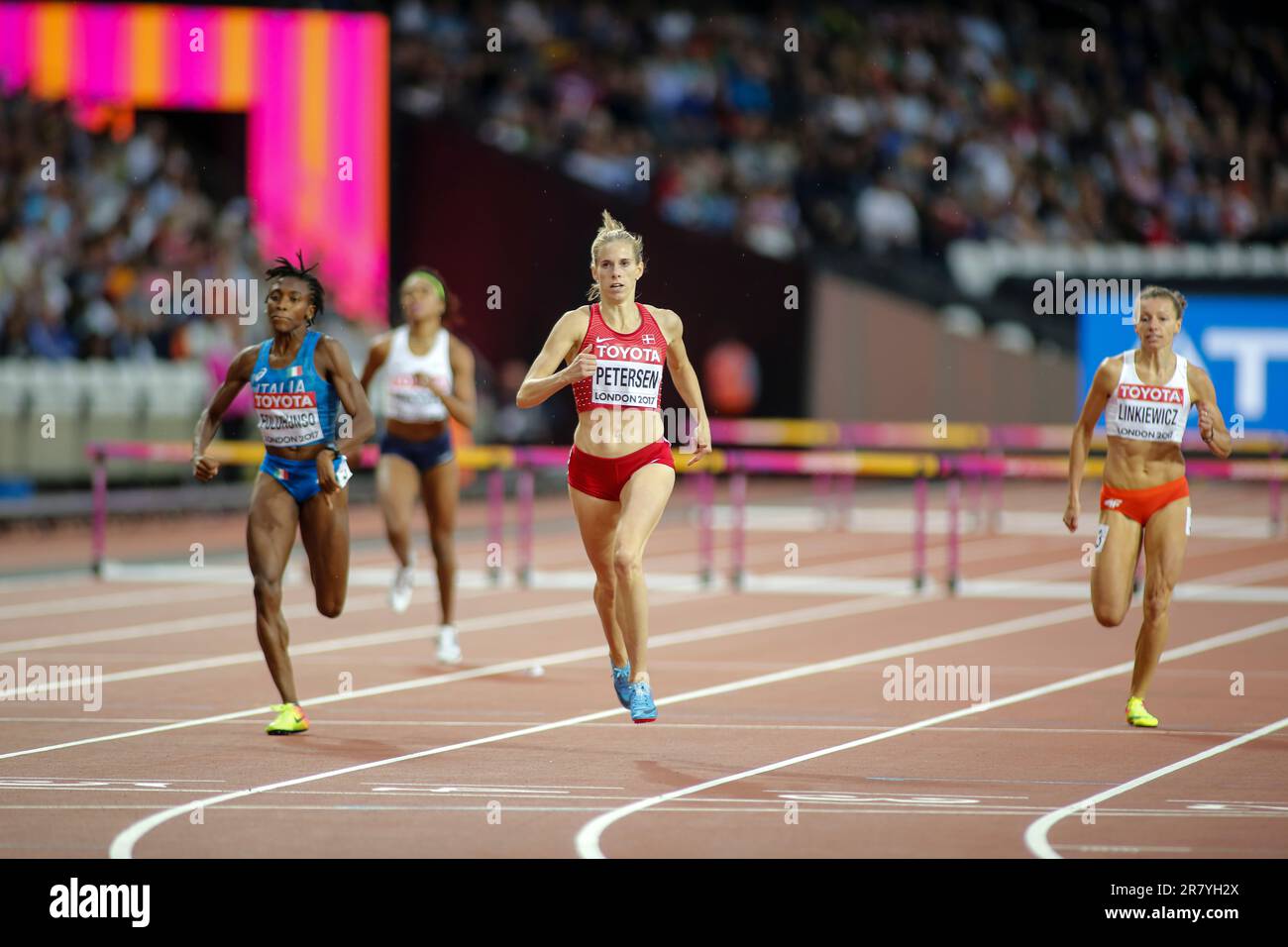 Sara Slott Petersen Participating In The Meters Hurdles At The