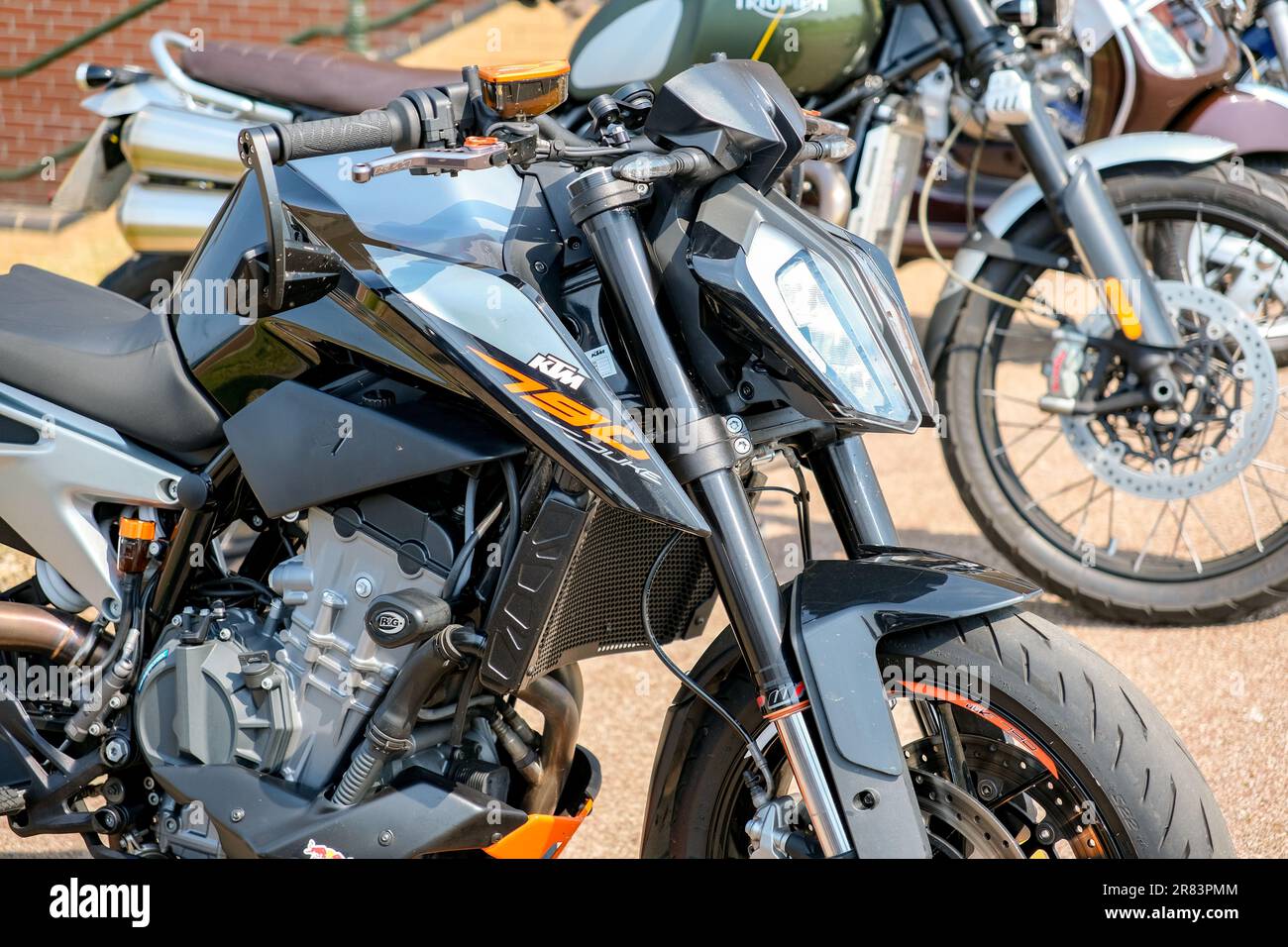 Front End Of A KTM Duke 790cc Naked Motorcycle Parked Up On Hunstanton