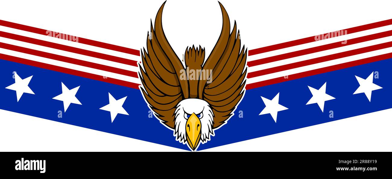 Patriotic Bald Eagle With Stars And Stripes Stock Vector Image Art