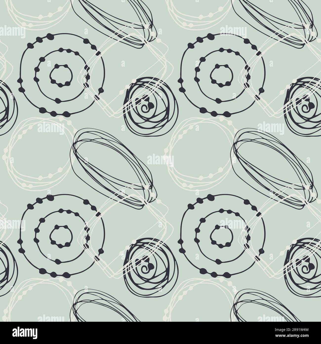 Pattern Hand Drawn Doodle Circles And Round Shapes Vector Illustration