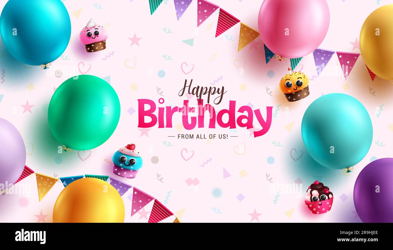 Happy Birthday Text Vector Design Birthday Greeting In Doodle