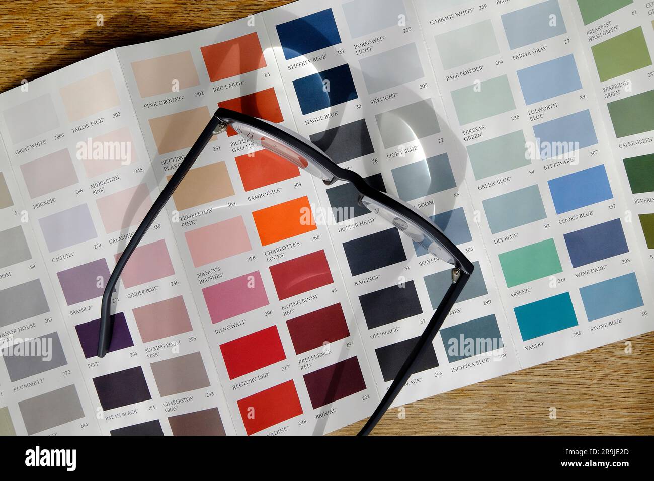 Farrow And Ball Paint Colour Chart Selection Stock Photo Alamy